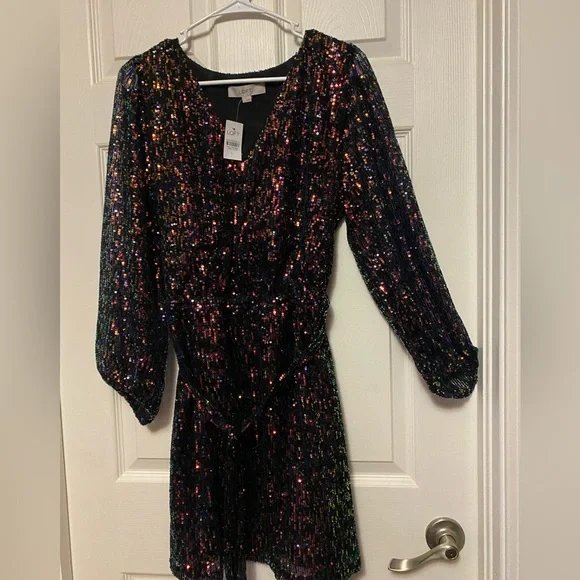 loft black sequin dress Black sequin Loft dress size 8 never worn NWT